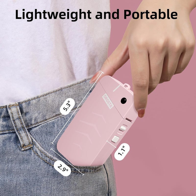 FOUGSTA Label Maker, S001 Portable Bluetooth Label Maker Machine with Tape, Thermal Label Printer for Home, Office, School Organization, Wireless Mini Labeler Machine, Pink - Image 5